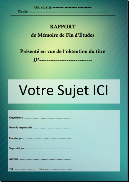 Page de garde d'un mémoire.